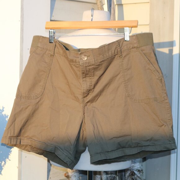 Lee Riders Mocha Brown Midrise Stretch Cotton Back Wide Elastic Waist Sz 22 - Picture 2 of 7